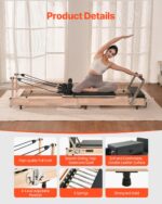 VEVOR Pilates Reformer, Reformer Pilates Machine with Cadillac Trapeze Table or Tower & Mat, Pilates Equipment for Home