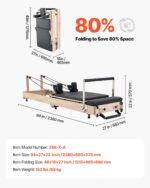 VEVOR Pilates Reformer, Reformer Pilates Machine with Cadillac Trapeze Table or Tower & Mat, Pilates Equipment for Home
