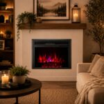 Chimenea Eléctrica de 32 Pulgadas con Control Remoto Canary Products T000009738LG | Efecto de Llama LED e Inserto con Co