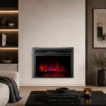 Chimenea Eléctrica de 32 Pulgadas con Control Remoto Canary Products T000009738LG | Efecto de Llama LED e Inserto con Co