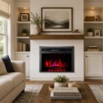 Chimenea Eléctrica de 32 Pulgadas con Control Remoto Canary Products T000009738LG | Efecto de Llama LED e Inserto con Co