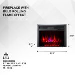 Chimenea Eléctrica de 32 Pulgadas con Control Remoto Canary Products T000009738LG | Efecto de Llama LED e Inserto con Co