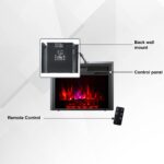 Chimenea Eléctrica de 32 Pulgadas con Control Remoto Canary Products T000009738LG | Efecto de Llama LED e Inserto con Co
