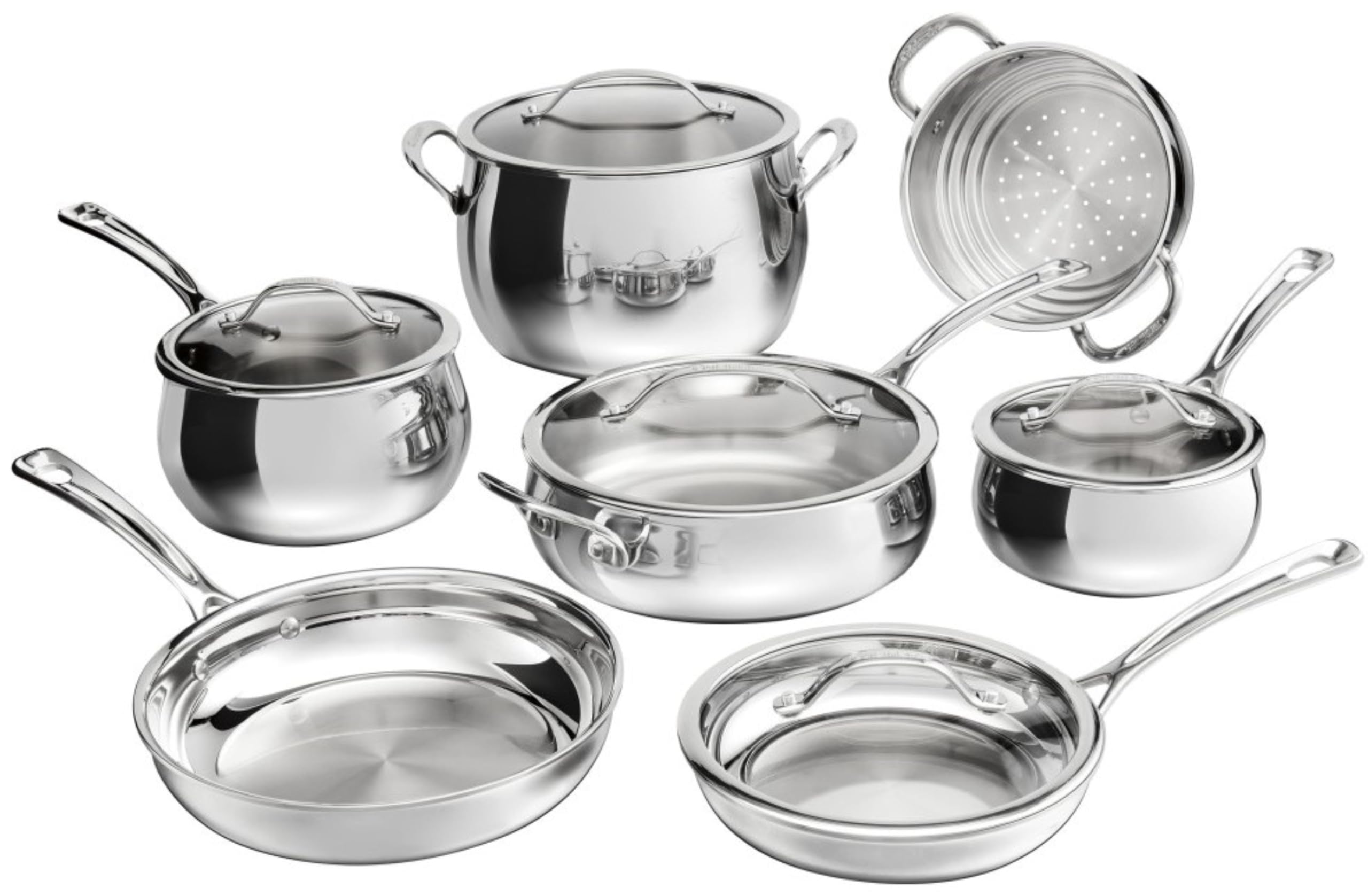 Version 1.0.0 Batería de cocina Cuisinart PCT-12 acero inoxidable triple capa PureClad 12 piezas