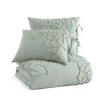 Juego de Funda de Edredón CHF 2A2128D4GR 100% algodón verde chenilla rosa King 3 piezas con fundas de almohada