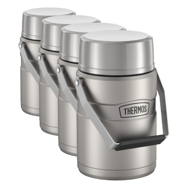 Tarro de alimentos aislado al vacío Thermos Stainless King SK3030MSTRI4 acero inoxidable mate 47 oz paquete de 4 con rec