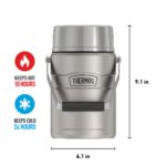 Tarro de alimentos aislado al vacío Thermos Stainless King SK3030MSTRI4 acero inoxidable mate 47 oz paquete de 4 con rec