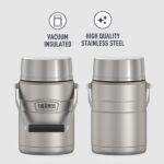 Tarro de alimentos aislado al vacío Thermos Stainless King SK3030MSTRI4 acero inoxidable mate 47 oz paquete de 4 con rec