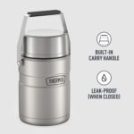 Tarro de alimentos aislado al vacío Thermos Stainless King SK3030MSTRI4 acero inoxidable mate 47 oz paquete de 4 con rec