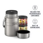 Tarro de alimentos aislado al vacío Thermos Stainless King SK3030MSTRI4 acero inoxidable mate 47 oz paquete de 4 con rec
