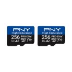 PNY 256GB PRO Elite™ de alta resistencia C10 U3 V30 A2 microSDXC – Hasta 68.8K horas de grabación continua, hasta 100/90