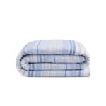 Juego de edredón rayas azules Tommy Hilfiger Revman International A0001739 tamaño King algodón texturizado peso medio ce