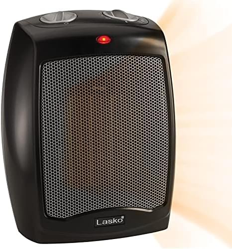 Calentador de Cerámica Lasko CD09250 para Mesa y Escritorio con Termostato, 1500 W, 9 Pulg