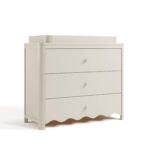 Storkcraft Casablanca - Cómoda de 3 cajones con cambiador extraíble (avena helada) – Cómoda de madera con certificación