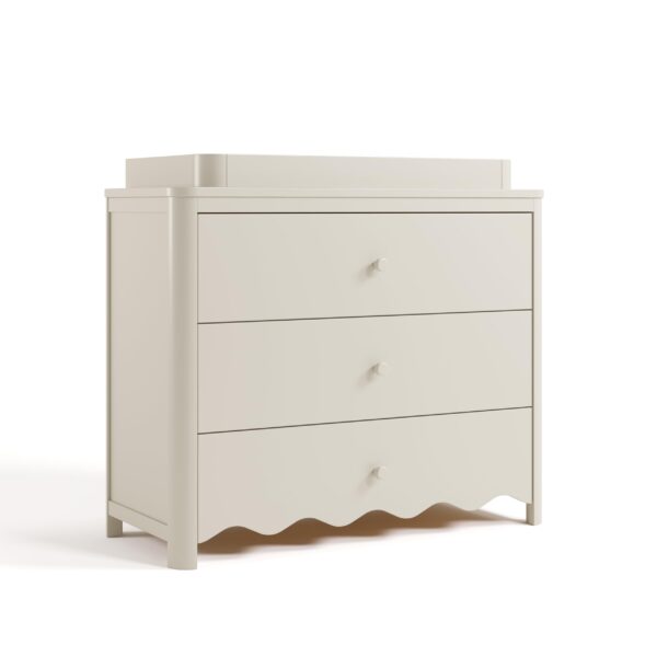 Storkcraft Casablanca - Cómoda de 3 cajones con cambiador extraíble (avena helada) – Cómoda de madera con certificación