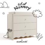 Storkcraft Casablanca - Cómoda de 3 cajones con cambiador extraíble (avena helada) – Cómoda de madera con certificación