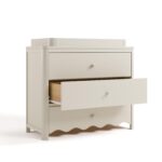 Storkcraft Casablanca - Cómoda de 3 cajones con cambiador extraíble (avena helada) – Cómoda de madera con certificación