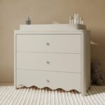 Storkcraft Casablanca - Cómoda de 3 cajones con cambiador extraíble (avena helada) – Cómoda de madera con certificación