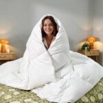 Edredón de plumón de ganso Beautyrest Blue Ridge Home Fashions BR003016 tamaño King 106 x 90 pulgadas algodón 100% blanc