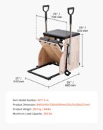 VEVOR Pilates Reformer Foldable, Suitable for Intermediate and Beginners Users, Pilates Equipment for Home Gym Studio Us