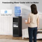 Dispensador de agua con máquina de hielo Electactic HZB-15YLR enfriador de agua caliente y fría carga superior para garr