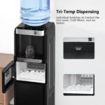 Dispensador de agua con máquina de hielo Electactic HZB-15YLR enfriador de agua caliente y fría carga superior para garr