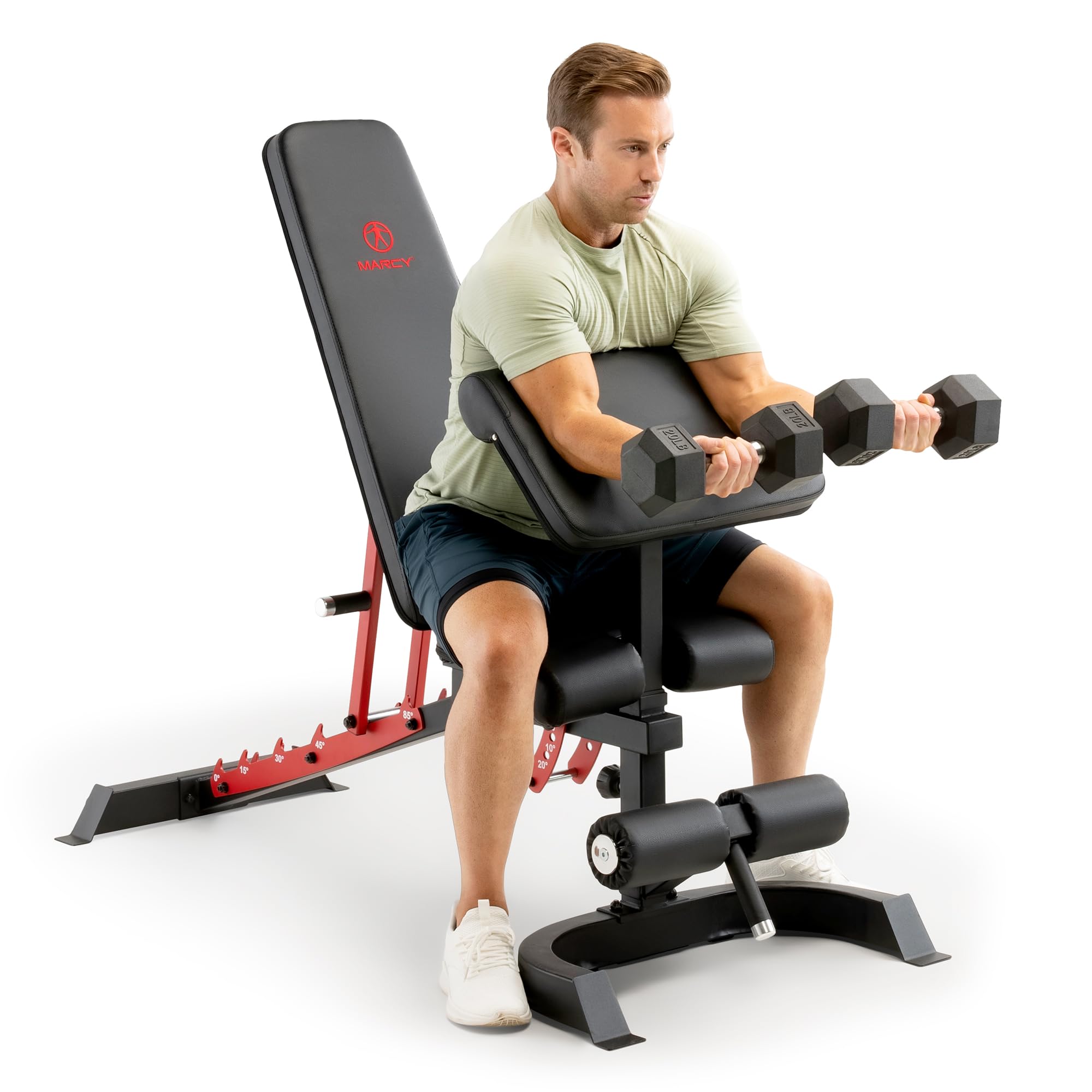 Version 1.0.0 Marcy Banco de Pesas Ajustable para Gimnasio en Casa, Banco de Entrenamiento Resistente con Respaldo de 7 Posiciones, In