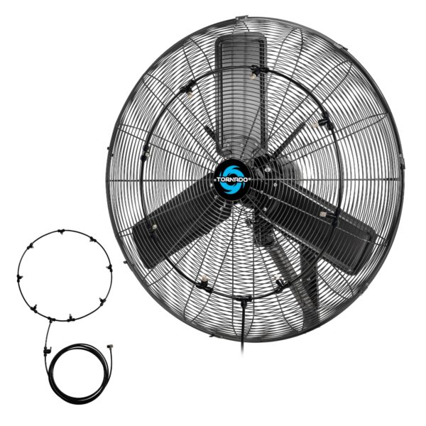 Ventilador de Pared Oscilante Tornado HI-KIT-30MOWF20IN-WR 30 Pulgadas con Kit de Nebulización IPX4 Motor TEAO 2 Velocid