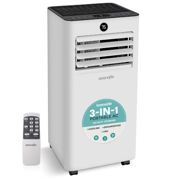 Aire acondicionado portatil SereneLife SLPAC81 8000 BTU con deshumidificador ventilador y temporizador 24 horas cobertur