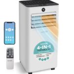 Aire acondicionado portátil con calefacción SereneLife SLPACHT85W 8000 BTU deshumidificador ventilador Wi-Fi para espaci