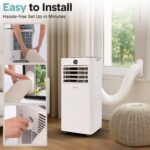 Aire acondicionado portátil con calefacción SereneLife SLPACHT85W 8000 BTU deshumidificador ventilador Wi-Fi para espaci