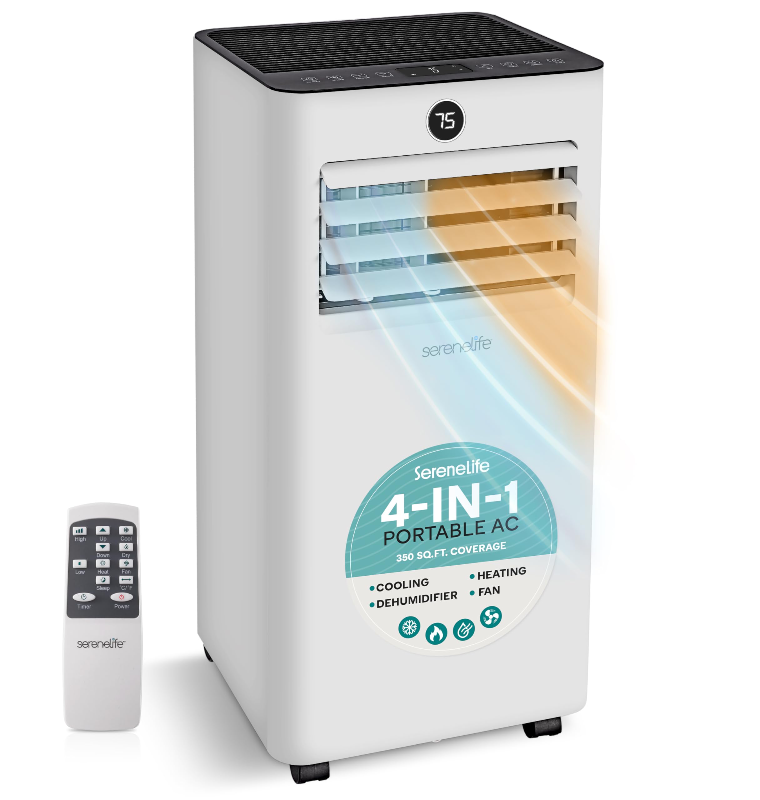 Version 1.0.0 Aire acondicionado portátil y calentador SereneLife SLPACHT102 10000 BTU deshumidificador ventilador 450 pies cuadrados