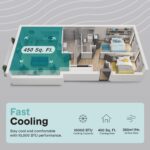 Aire acondicionado portátil y calentador SereneLife SLPACHT102 10000 BTU deshumidificador ventilador 450 pies cuadrados