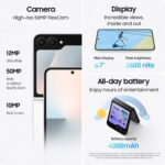 Smartphone plegable Samsung Galaxy Z Flip7 FE SM-F761UZKEXAA 256GB Android batería larga duración 5G color negro 2025