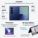 Smartphone plegable Samsung Galaxy Z Fold7 SM-F966UZKEXAA 512GB Android pantalla gran formato cámara IA batería larga du
