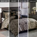 Juego de edredon Madison Park Odette E&E Co JLA Home MP10-8726 King 104x92 pulgadas medallón de damasco jacquard sobrere