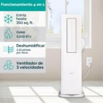 Aire acondicionado portátil inversor Hisense AHTP0825UW1W 8000 BTU calor y frío manguera doble deshumidificador operació