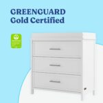 Graco Classic Cómoda con 3 cajones con cambiador encima (Blanco) - Cómoda para bebé certificada GREENGUARD Gold con camb