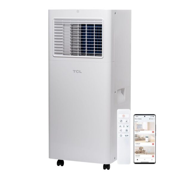 Aire acondicionado portátil inteligente TCL H6P44W 6000 BTU deshumidificador ventilador para espacios hasta 23 m2 contro