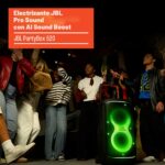 JBL PartyBox 520 - Altavoz portátil de fiesta alimentado por batería con refuerzo de sonido AI, hasta 15 horas de tiempo