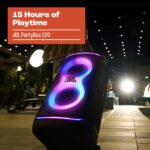 JBL PartyBox 520 - Altavoz portátil de fiesta alimentado por batería con refuerzo de sonido AI, hasta 15 horas de tiempo