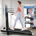 Cinta de correr plegable ANCHEER 3.5HP inclinación 12% 15% con barra de mano para escritorio capacidad 320 450 lb