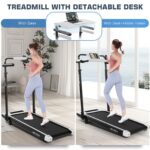 Cinta de correr plegable ANCHEER 3.5HP inclinación 12% 15% con barra de mano para escritorio capacidad 320 450 lb