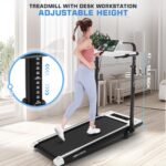 Cinta de correr plegable ANCHEER 3.5HP inclinación 12% 15% con barra de mano para escritorio capacidad 320 450 lb