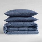 Calvin Klein Revman International A0003433 juego de edredón Queen reversible algodón certificado Oeko-Tex azul con sában