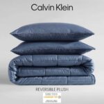 Calvin Klein Revman International A0003433 juego de edredón Queen reversible algodón certificado Oeko-Tex azul con sában
