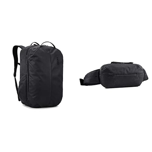 Mochila de viaje Thule Aion 40L con bolsa bandolera color negro equipaje de mano resistente al agua