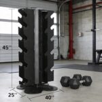 Fitvids Estante para mancuernas con marco en A, 4 niveles, 5 niveles, en forma de A, estante vertical para gimnasio en c