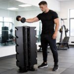Fitvids Estante para mancuernas con marco en A, 4 niveles, 5 niveles, en forma de A, estante vertical para gimnasio en c
