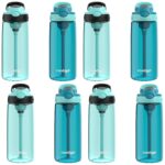 Contigo Aubrey Kids Dinos & Sharks Cleanable Water Bottle with Silicone Straw Spill-Proof Lid Dishwasher Safe 14oz 2-Pac